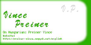 vince preiner business card